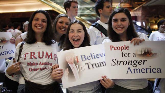 Image for article titled Female Trump Supporters Just Feel More Comfortable With GOP Candidate Who’s Openly Horrible To Them
