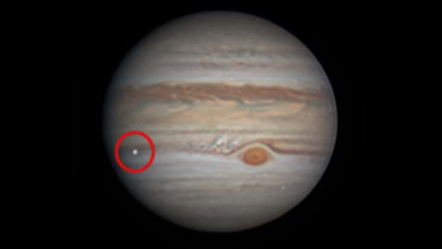Bright spot on Jupiter, seen August 7, 2019.
