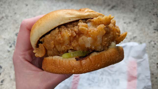 KFC Chicken Sandwich in profile