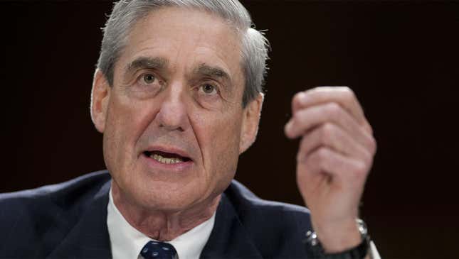Image for article titled Mueller Reveals Russia Investigation Just Elaborate Sting To Nail Clinton Child Sex-Slavery Ring
