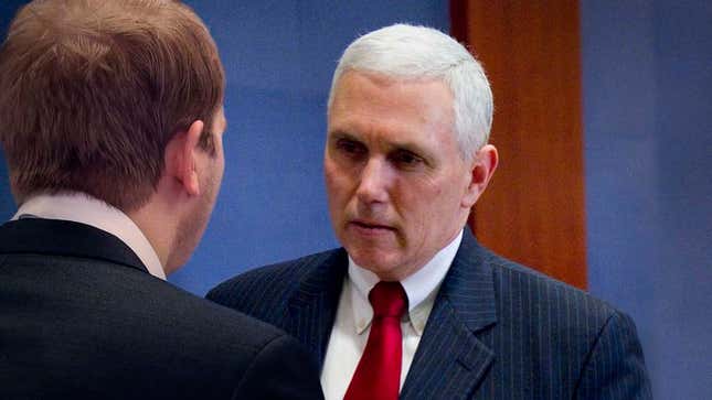 Image for article titled Pence Aide Encourages Candidate To Try Some More Happy-Looking Scowls During Debate