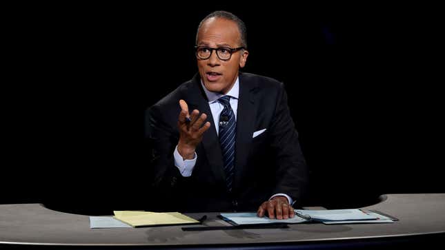 Image for article titled Lester Holt Begins Debate By Reiterating He Doesn’t Know Who These Fucking People Are