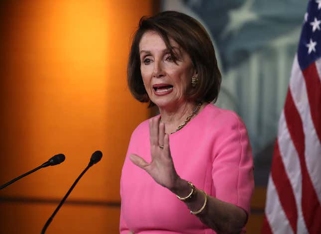 Image for article titled Trump Posts Fake News on Twitter, Shares Spliced Video of Nancy Pelosi Stumbling Over Her Words