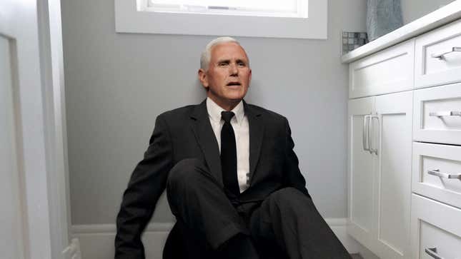 Image for article titled Paralyzed Mike Pence Lies Against Bathroom Wall For Hours After Encountering Doorknob That Looks Like Female Breast