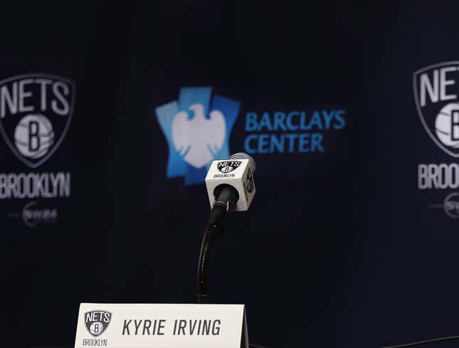 Image for article titled Irritated Kyrie Irving Refuses To Be Perceived By Media After Rejoining Nets