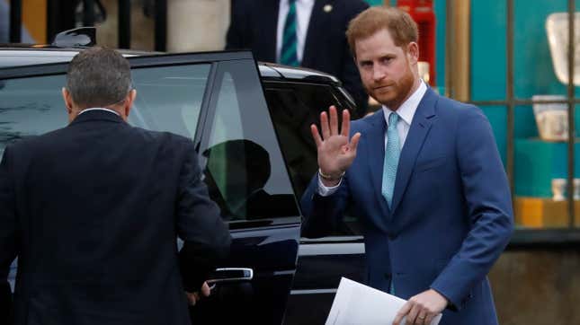 Britain’s Prince Harry, Duke of Sussex leaves after attending the annual Commonwealth Service at Westminster Abbey in London on March 09, 2020.
