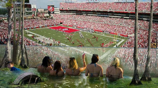 Image for article titled Bucs Stadium Now Allowing Fans To Watch Games From Special Swamp Deck