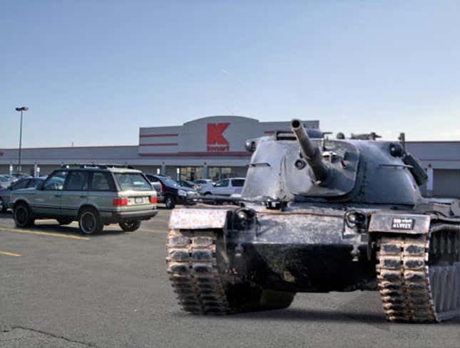 Image for article titled General Teaches Defense Secretary How To Drive Tank In K-Mart Parking Lot
