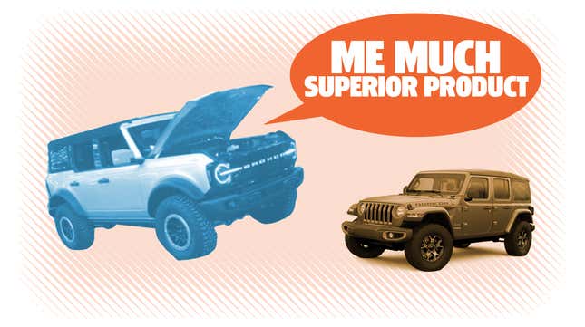 Image for article titled Ford COO Reportedly Already Starting Bronco Vs Jeep Shit-Talking