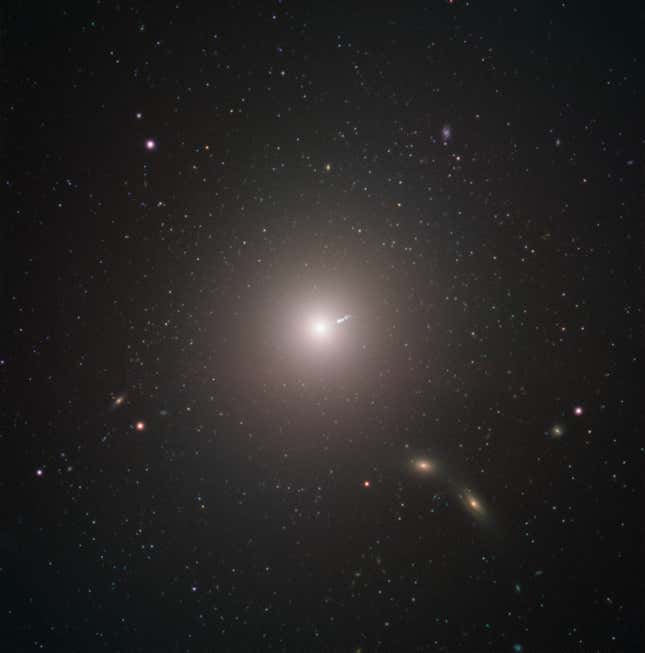 The galaxy Messier 87 (center), which contains the black hole imaged by the Event Horizon Telescope.
