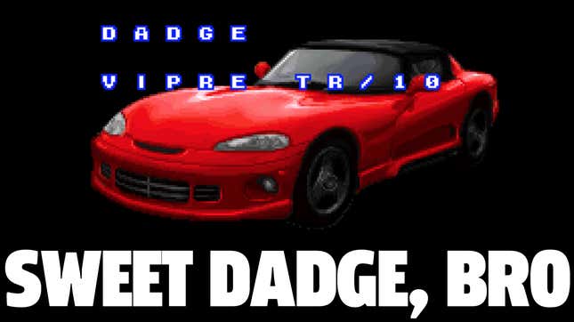 Image for article titled This Obscure &#39;90s Driving Game Has Some Gleefully Half-Assed Made-Up Car Names