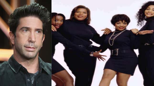 From left: David Schwimmer, the cast of Living Single 