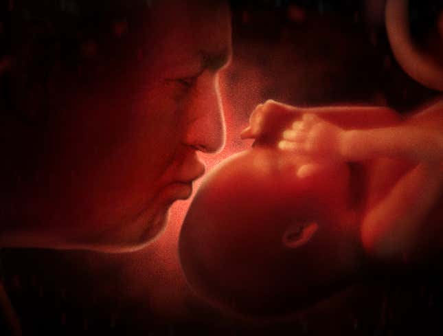 Image for article titled Trump Woos March For Life Crowd By Kissing Supporter’s Unborn Baby