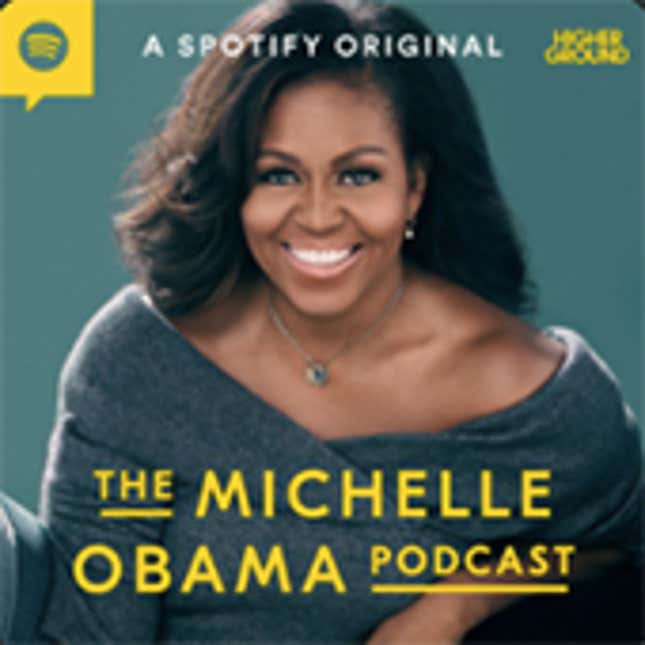 Image for article titled Michelle Obama welcomes a familiar guest at the launch of her new podcast
