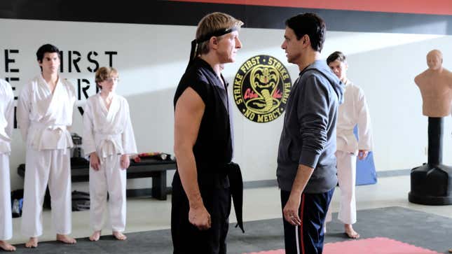 Image for article titled Cobra Kai karate-chops into season 2 with half the humor and double the melodrama