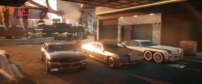 Imagen para el artículo titulado Cyberpunk 2077 tiene algunos diseños de autos realmente alucinantes