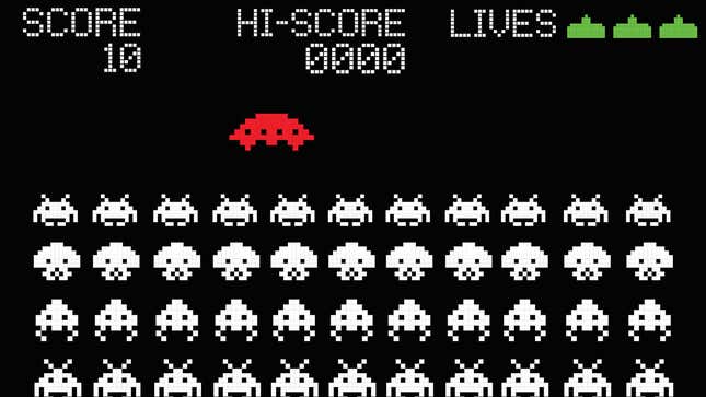 The original arcade game, Space Invaders. 