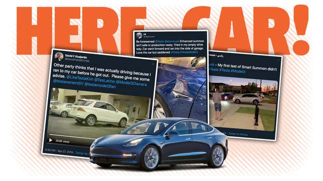 Image for article titled People Using Tesla&#39;s New Smart Summon Feature Are Already Running Into Trouble And It&#39;s Hard To Be Shocked