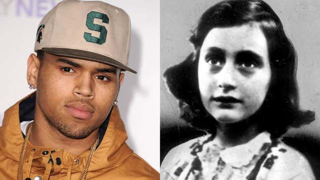 Image for article titled Nation Would Not Be Surprised At This Point If Chris Brown Allegedly Traveled Back In Time And Punched Anne Frank