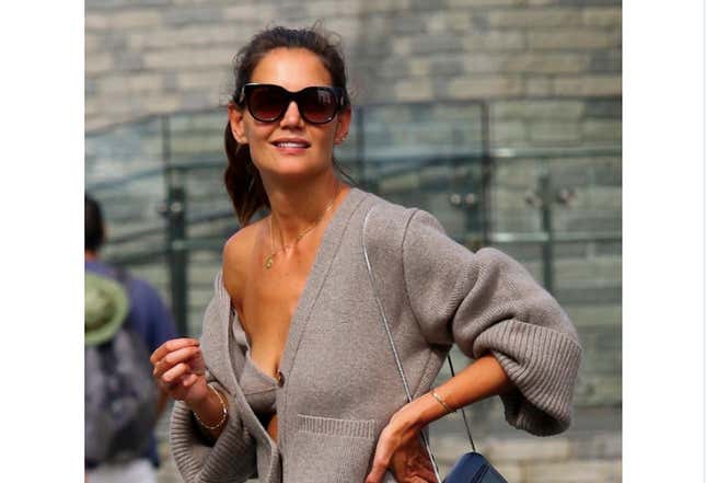 Image for article titled Katie Holmes Explains That Cashmere Bra