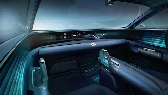 Imagen para el artículo titulado Hyundai presenta un precioso automóvil eléctrico que cambia el volante por joysticks
