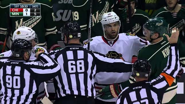 Duncan Keith Given Match Penalty, Ejected For Hitting Charlie Coyle In The Face With His Stick