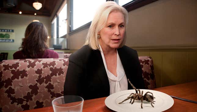 Image for article titled Bored Iowa Town Trying To Convince Kirsten Gillibrand It Local Tradition To Eat Live Tarantula