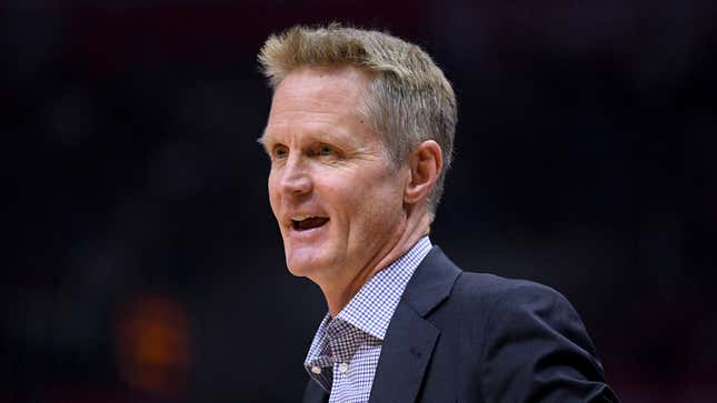 Image for article titled NBA Commentators Confirm Steve Kerr Not Enough Of An Insufferable Prick To Be Considered All-Time Great Coach