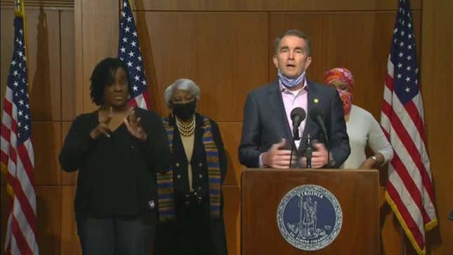 Gov. Ralph Northam announces his proposal to make Juneteenth an official paid state holiday at a press conference on June 16.