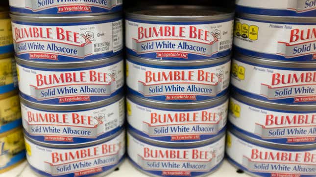 Bumble Bee albacore cans at a store in Mountain View, California