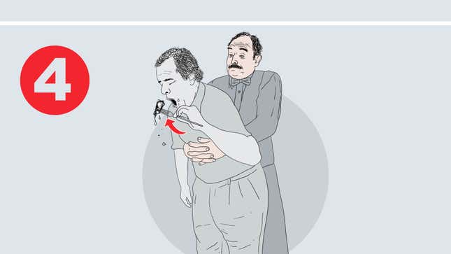 Image for article titled Health Department Adds Steps To Heimlich Maneuver Poster Where Choking Victim Finishes Food They Coughed Up