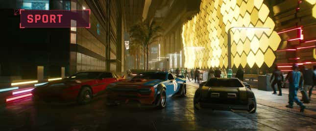 Imagen para el artículo titulado Cyberpunk 2077 tiene algunos diseños de autos realmente alucinantes