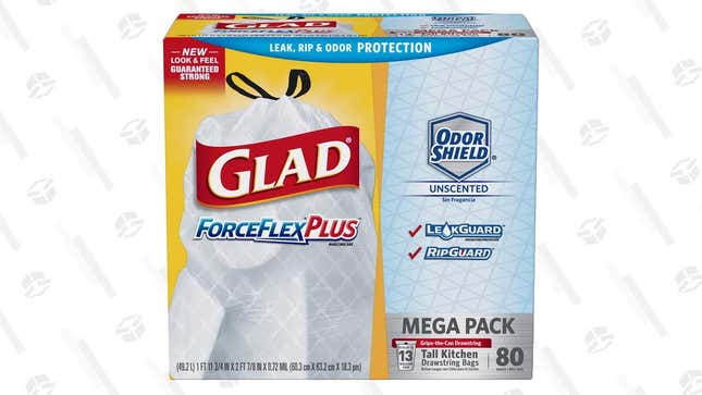 Glad ForceFlex Plus Tall Kitchen Trash Bags - 80 ct. | $8 | Amazon | Clip the 25% coupon