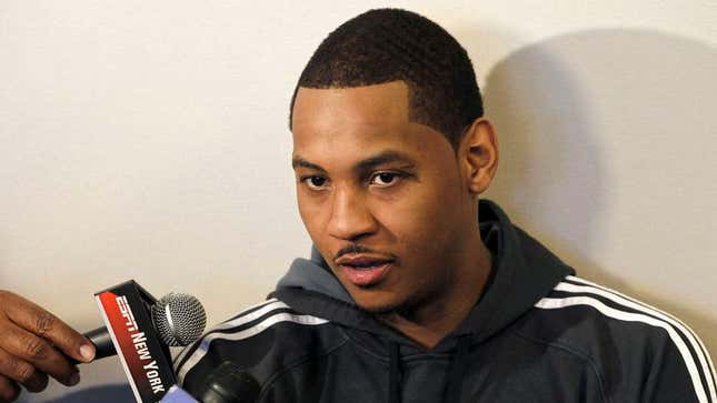 Image for article titled Carmelo Anthony Confident He Can Still Help Contender Flame Out In First Round