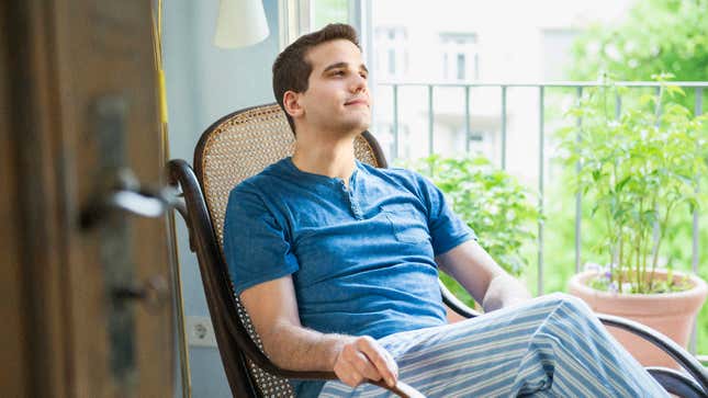 Image for article titled 27-Year-Old Transforms Into Pensive, Weathered Sage Moments After Sitting In Rocking Chair