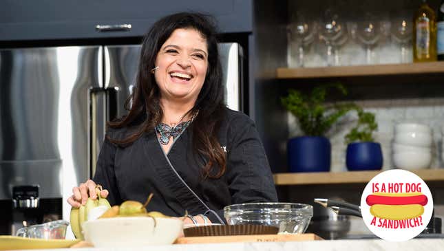 Image for article titled Hey Alex Guarnaschelli, is a hot dog a sandwich?