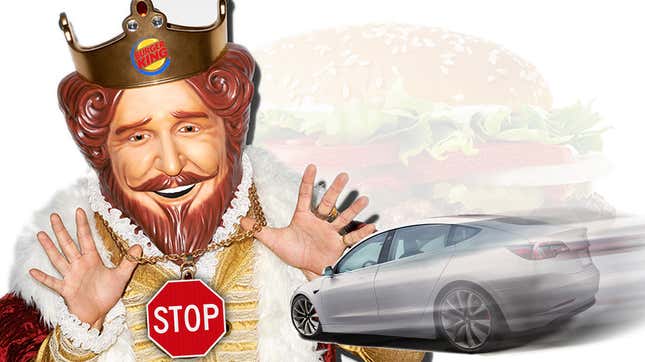 Image for article titled Burger King Is Leveraging Tesla Autopilot&#39;s Confusion To Sell Whoppers