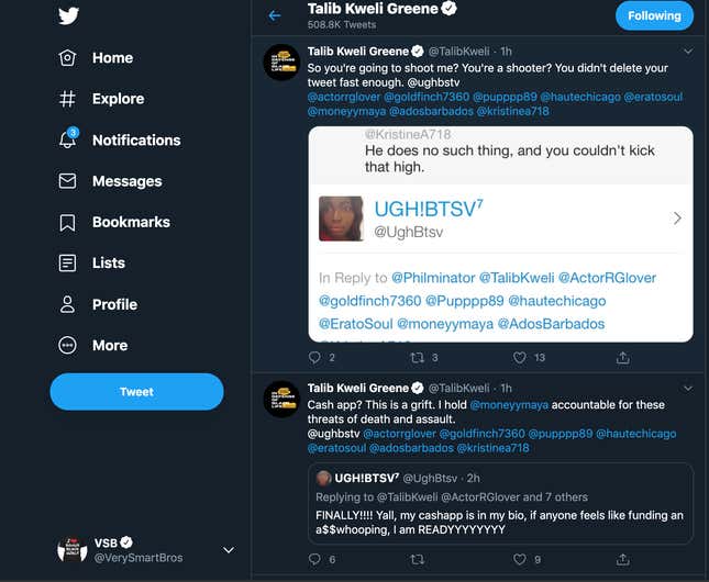 Image for article titled Why Are the Men in Talib Kweli's Life Enabling Him to Harass Black Women?