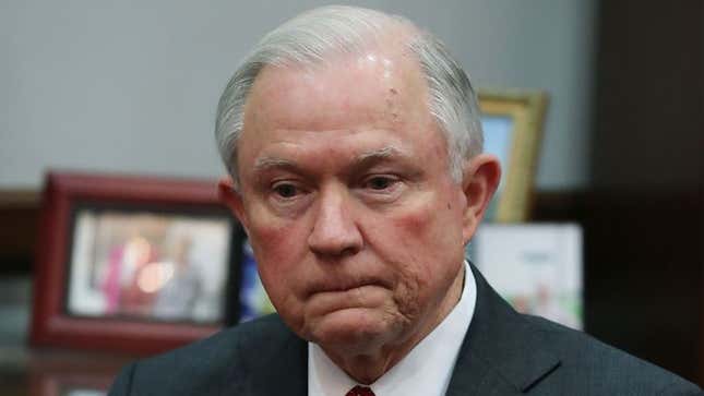 Image for article titled Sullen Jeff Sessions Scrolls Through Minority Incarceration Statistics To Cheer Self Up