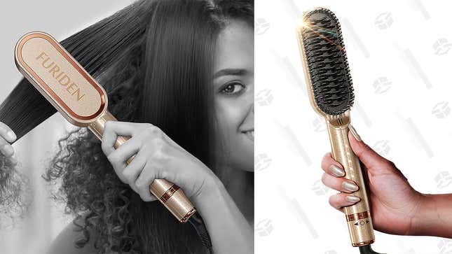 FURIDEN Double Ionic Hair Straightener Brush | $27 | Amazon