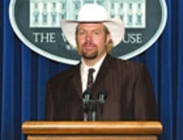 Image for article titled Ari Fleischer Replaced By Toby Keith