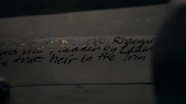 Uno de los mensajes que escribe Varys antes de morir