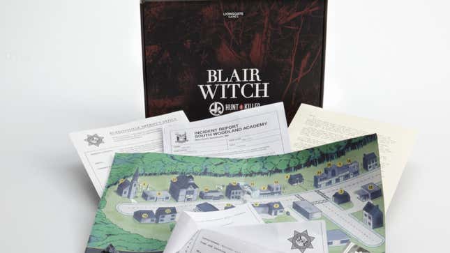 A peek at one of the boxes for Hunt A Killer Horror: Blair Witch.
