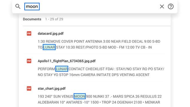 An example of how users can search through multiple documents at a time with Pinpoint.