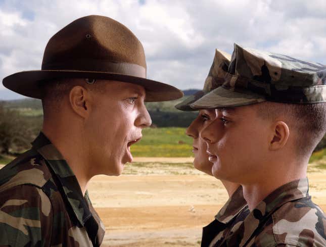 Image for article titled Checked-Out Drill Sergeant Just Calling Every Cadet A Chowderhead