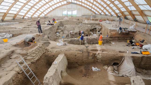 Recent excavation work at the Çatalhöyük site in Turkey. 