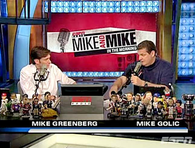Image for article titled Mike Golic Finally Marries, Eats Mike Greenberg