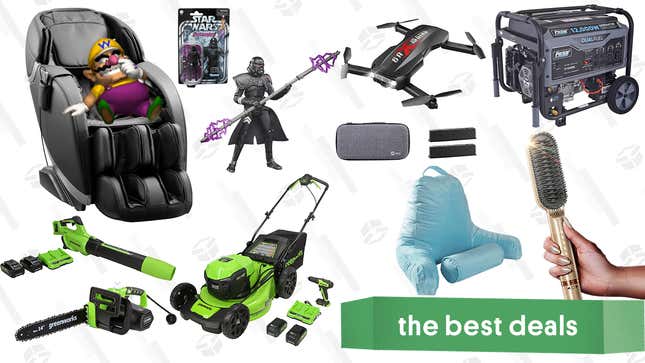 Image for article titled Sunday&#39;s Best Deals: Pulsar Heavy-Duty Generator, Insignia Massage Chair, Star Wars Action Figures, Holy Stone Drone, Greenworks Outdoor Power Tools, and More
