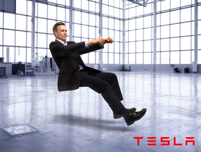 Image for article titled Tesla Debuts Carless Driver