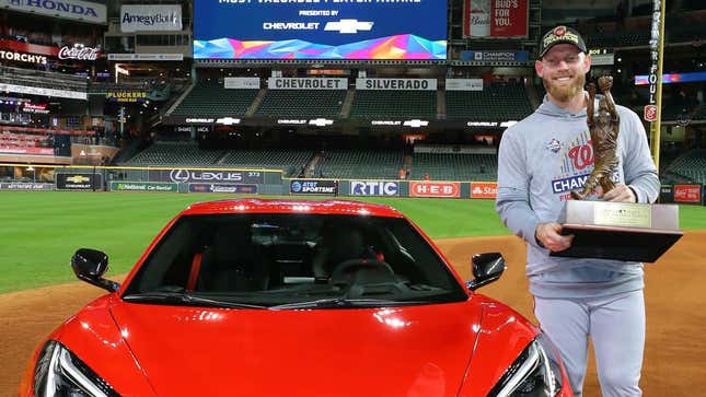 Image for article titled Stephen Strasburg Also Won A C8 Corvette But He'll Have To Wait To Drive It
